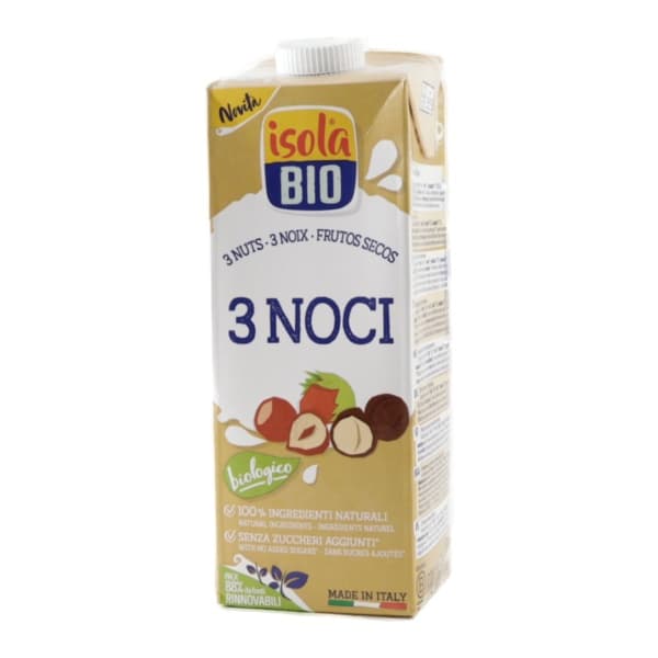 Front view of product: Isola Bio 3 Nuts Milk Original