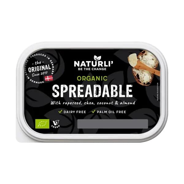 Front view of product: Naturli Organic Vegan Spreadable