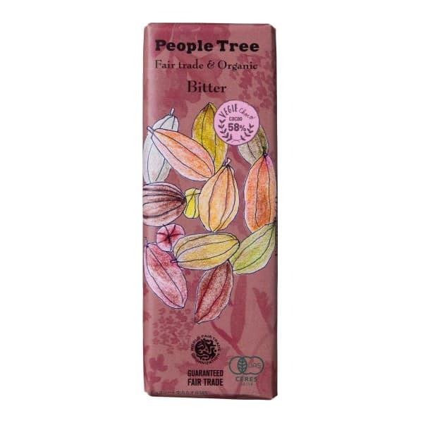 Front view of product: People Tree Fair Trade Bar Chocolate, Bitter